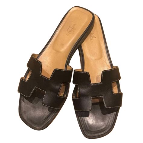 hermes black sandals|hermes sandals women black.